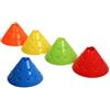 Tidevib Set di 4 coni da calcio grandi, con fori, in polietilene, flessibili, per esercitazioni da calcio e basket, ad alta visibilità, multicolore, 25 x 15 cm