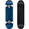 GYMAX Skateboard Legno Principianti, Tavola in 7 Strati Acero, Staffa Lega Alluminio, PU Ruote, Double Kick Standard 79x20 cm, Superficie Antiscivolo, Longboard per Bambini/Adolescenti/Adulti, Nero