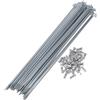 Motoforti Set da 36 Raggi per Bicicletta a J da 12G, Raggi per Ruota Bici, Acciaio Zincato 45 Color Argento