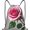 Generic Zaino con Coulisse Pink Dahlia Borsa con Coulisse Grande capacità Sacca da Palestra Resistente Drawstring Backpack per Scuola Unisex Vacanze