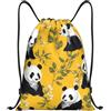 Generic Zaino con Coulisse Panda Sacchetta Sportiva Pieghevole Drawstring Backpack Impermeabile Sportiva Zainetto per Spiaggia Unisex Vacanze