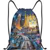 Generic Zaino con Coulisse Vegas Las Night City Sportiva Zainetto Grande capacità Sacchetta Sportiva Impermeabile Drawstring Backpack per Unisex Vacanze Spiaggia
