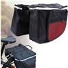 Tidevib 600D Oxford per borse posteriori da bicicletta, doppio strato, scomparti con cerniera, leggera, borsa da sella per pendolarismo e brevi tragitti, nero per rosso
