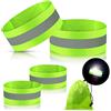 Skylety 4 Bande Riflettenti Bande Riflettenti ad Alta visibilità Bracciali Nastro per Cinghie Riflettenti Abbigliamento da Corsa Riflettente per Donne Uomini Ciclismo Camminare Braccio Polso Caviglia