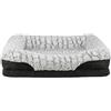 TRIXIE Cuccia ortopedica Vital Lino, 110 × 75 cm, colore nero/grigio, cuscino per cani di alta qualità con memory foam, per cani anziani, non danneggia le articolazioni e allevia - 37256