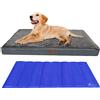VOUNOT® Cuscino per Cane Ortopedico con Tappetino di Raffreddamento in Gel, Cuccia Materassino Cani Sfoderabile Lavabile con Tappeto Rinfrescante, 115x81x9cm
