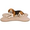Flamingo cuccia cane - cuscino ortopedico per cane e gatto in memory foam - cuscino Mador a forma di osso beige - lavabile - fondo antiscivolo - 70 x 50 cm - Flamingo