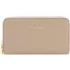 Armani Exchange Jane Classic Metal Logo Card Coin Pocket Gold Zip Around Padlock, Accessory-Travel Wallet da Donna, Sabbia, Taglia Unica