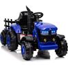 GarveeHome Trattore elettrico per bambini, trattore con rimorchio rimovibile e controllo genitoriale, doppio motore 35 W, batteria 12 V, musica/MP3/senza fili, veicolo elettrico per bambini, 3-8 anni, blu