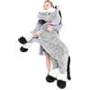MorisMos XXL Cavallo Peluche Gigante, 120cm Grigio Pony Grande, Kawaii Morbido Cavallo Teddy Animali di Peluche Regalo per Fidanzate Bambini Compleanno Natale Deco