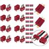 FLY RC 10 Pairs Connettori T-Plug Deans Stile Maschio e Femmina + 20pcs Tubo di Strizzacervelli per Batteria LiPo RC