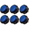 Fabulous Arcade Set di 6 pulsanti di gioco arcade agganciabili SANWA OBSF-30 bordo nero Colore: Blu Retro Gaming Bartop Videogiochi