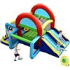 COSTWAY Castello Gonfiabile per bambini, Casa Gonfiabile con Doppio Scivolo, Area per Saltare, Piscina, con Borsa di Trasporto e Kit di Riparazione, per 4 Bambini di 3-10 Anni (Con soffiatore)