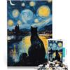 AITEXI Puzzle da 1000 pezzi per adolescenti Gatto della notte stellata giochi divertenti per famiglie è ideale come regalo per tutta la famiglia 52x38cm