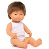 Miniland bambola con sindrome di Down 38 cm, testa, braccia e gambe snodabili in morbido vinile, resistenti e flessibili