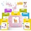 AHJ Schede Flash Cards Parlanti (Francese e Inglese), Giocattoli di Apprendimento per Bambini dai Anni, Educativi Prescolari da Ascoltare e Imparare di Base 112 Flashcard 224 Parole (Rosa)