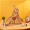 Drawelry Puzzle Personalizzato in Legno Famiglia Festa Della Mamma, Puzzle Legno Famiglia Animali con 2-9 nomi, Compleanno Natale Anniversario Decorazioni Casa (giraffa-b)