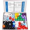 Swpeet - Kit da 240 pezzi per modellini molecolari di chimica organica, set di strumenti di studio per studenti e insegnanti - 86 atomi e 153 legami e 1 strumento di rimozione maglie corte