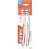 elmex Spazzolino da denti con protezione carie InterX medio 2 pezzi - X - Setole per una pulizia dei denti particolarmente accurata - con testa corta per molari difficili da raggiungere