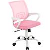La Silla Española Ribadeo - Sedia da studio giovanile, colore: bianco e rosa