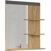 trendteam smart living - Blanshe - Specchio da parete - Rovere/Grigio - Specchio da corridoio con 3 ripiani - 79 x 85 x 16 cm - Specchio per corridoio
