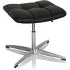 HJH Office 671007 Sgabello con Sedile Imbottito SARANTO Similpelle, regolabile in altezza, Pouf in stile retró, Nero