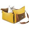 CJYMMFAN Seggiolino auto per cani di piccola taglia sotto i 15 kg, cestino portatile per cani con area di riposo estraibile, rimovibile e lavabile, cuccia per cani da viaggio con scomparti e cintura di