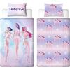 Character World Set copripiumino singolo con licenza ufficiale K Pop Demon Hunters | Design Soundtrack, biancheria da letto reversibile su 2 lati, include federa coordinata | Perfetto per la cameretta dei bambini