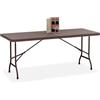 Relaxdays Tavolo Pieghevole da Giardino, 8 Persone, 72x180x74 cm, Rattan, Tavolino Campeggio, Plastica, Acciaio, Marrone