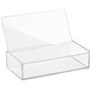 InterDesign iDesign Clarity Scatola Cosmetici con Coperchio, Grande, 5 cm, Plastica, Trasparente, 20.25x10x5 cm