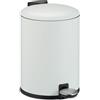 Relaxdays Pattumiera Bagno a Pedale 3L, Cestino Secchio Interno Rimovibile e Coperchio Ammortizzato, Ferro Opaco, Bianco