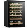 KLARSTEIN Bevora Frigorifero per vini 48 bottiglie - Cantinetta vino indipendente, comandi touch, 4-18 °C, sportello in vetro con protezione UV, luce LED, ripiani in legno