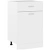 vidaXL Mobile sotto cassetto 80x46x81,5 cm, Legno ingegnerizzato, Bianco, Contenitore bagno & cucina, Mobile sotto lavello, Montabile a parete