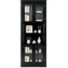 LIFEZEAL Mobile Bagno Angolare Salvaspazio, Armadio Bagno ad Angolo 66 x 35 x 171 cm, Credenza Cucina, Dispensa, con 6 Scomparti, 4 ante e 2 Ripiani Aperti, per Soggiorno, Cucina (Nero)