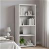 Dmora - Libreria Giacinto, Biblioteca a 3 ripiani regolabili, Scaffale per libri, Mobile da parete con ripiani, 100% Made in Italy, 60x30h130 cm, Bianco