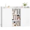 Hzuaneri Mobiletto Bagno Sospeso, Mobile Bagno Sospeso con Ripiani Regolabili, Dotato di Ante Scorrevoli e Scomparti Aperti, Adatto per Bagno, Cucina e Lavanderi, 20 x 90 x 60 cm, Bianco BC40203X