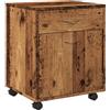 vidaXL Armadietto con Ruote Legno Antico 45x38x54 cm Legno Multistrato, armadio, schedario mobile, armadio da scrivania