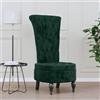 Generico Sedia Schienale Alto Design con Bottoni in Velluto Verde Scuro,Sedie,Poltrone-352466