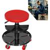 UISEBRT Sgabello da officina mobile con ripiano e ruote, per garage, da lavoro, portata 150 kg, per officina, cura dei veicoli, manutenzione della macchina e fai da te (rotondo)