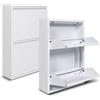 WDMT Scarpiera in metallo 2 - Porta di WDMT™ | 70 x 15 x 50 cm | Moderna scarpiera per riporre con stile la tua collezione di scarpe | Bianco opaco