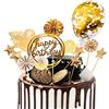 DKBT Decorazioni Torta Compleanno 13 PCS Happy Birthday Cake Topper Oro Buon Compleanno per Stelle Cupcake