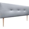 DHOME Testiera imbottita in Similpelle o Tessuto AQUALINE CON GAMBE testate letto (Similpelle Argento,160x105cm (Letti 150/160))