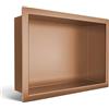 Balneo WALL-BOX ONE Nicchia Doccia in Acciaio Inox Rame 30x20x10cm, Rame, Doccia a Nicchia a Parete, Impermeabile, Installazione Nicchia Flessibile, Nicchia per Utensili da Bagno, Senza Piastrelle