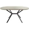 FRANKYSTAR Marui Small - Tavolo da pranzo ovale 150x90 cm in Legno Testurizzato con Piede Centrale in metallo Ashi