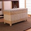ZJXDPBF Panca ottomana portaoggetti in Rattan, Baule portaoggetti in Vimini Intrecciato, poggiapiedi Rustico in alghe Marine, Panca fine Letto Panca per Scarpe da Ingresso per Soggiorno Camera da l