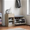 SIRHONA Mobile Scarpe, Panca Scarpe ingresso con Cuscino Comodo, con Sedile e Cassetto, 94,5 x 30 x 57 cm