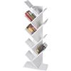 ML DESIGN modern living ML DESIGN Libreria con 8 Livelli a Forma di Albero in Legno 50 x 25 x 140 cm Bianco Robusto e Resistente ai Graffi Scaffale da Pavimento per Libri Mensola a Piantana per Soggiorno Ufficio Studio