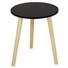 AKTIVE Tavolino rotondo Max Home 35x40 cm, peso massimo 5 kg, tavolini da caffè, nero, gambe in legno effetto naturale, design moderno, per soggiorno, camera da letto o corridoio (18500)