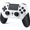 CHEREEKI Controller per PS4 Hall Joystick, Wireless Gamepad Compatibile con PS-4/Slim/Pro, Grande Batteria da 1000mAh Doppio Vibrazione, Sensori di Movimento, Touch Pad, Jack per Cuffie Stereo, Bianco