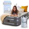 Huddle Lite - Materasso Gonfiabile con Pompa Integrata - Materasso comodo con superficie morbida e altezza rialzata - perfetto per campeggio, ospiti, o camere extra (Singolo/Doppio/Matrimoniale)